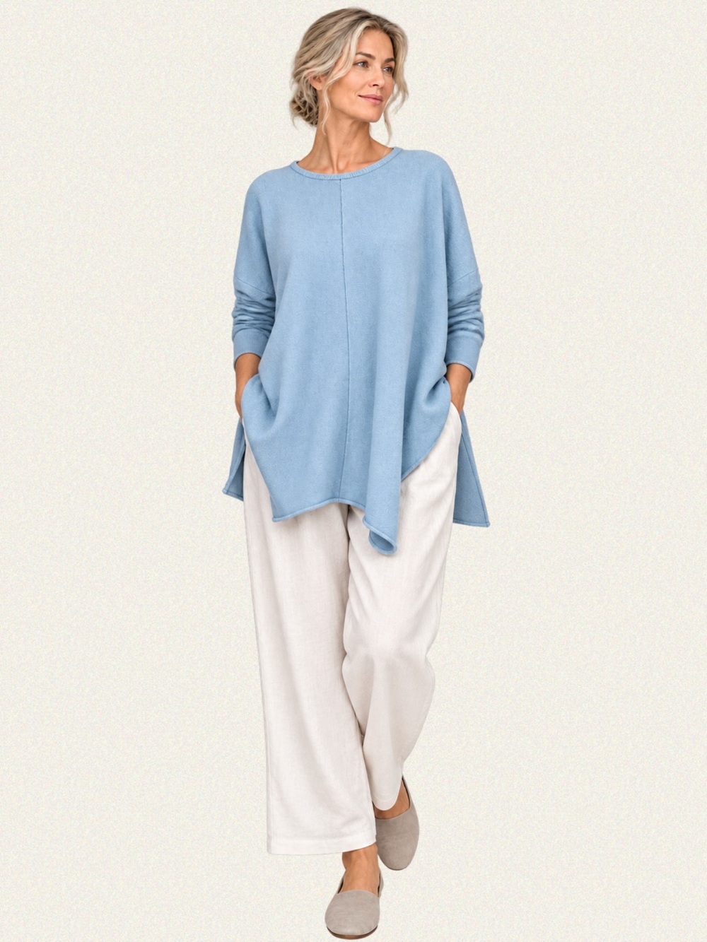 Eskandar 100% Merino Wool Oversized Boxy Tunic Sweater